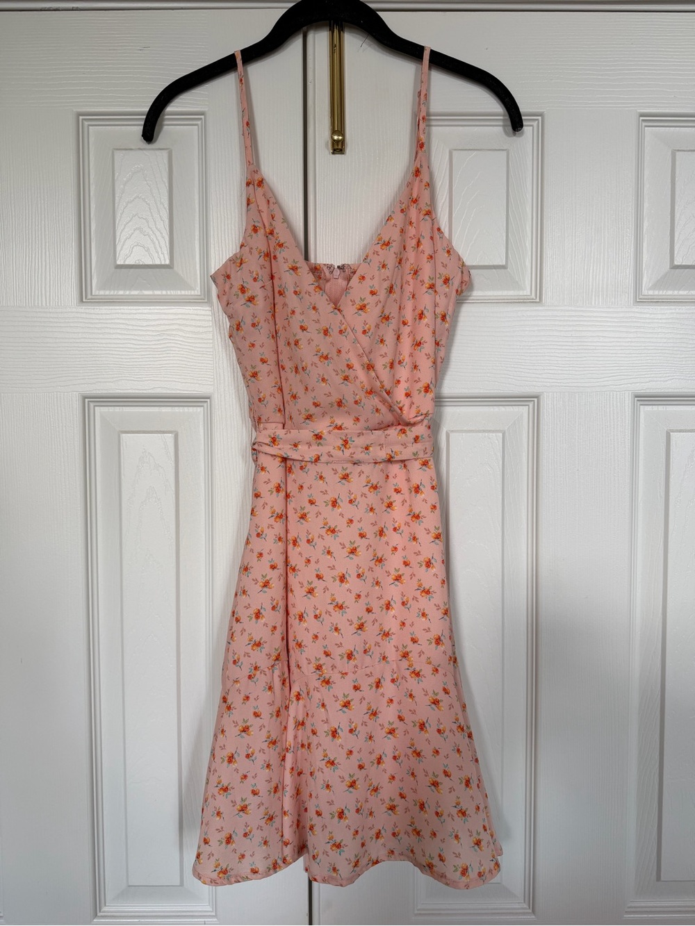 Altar’d State Sleeveless Pink Floral Wrap Dress